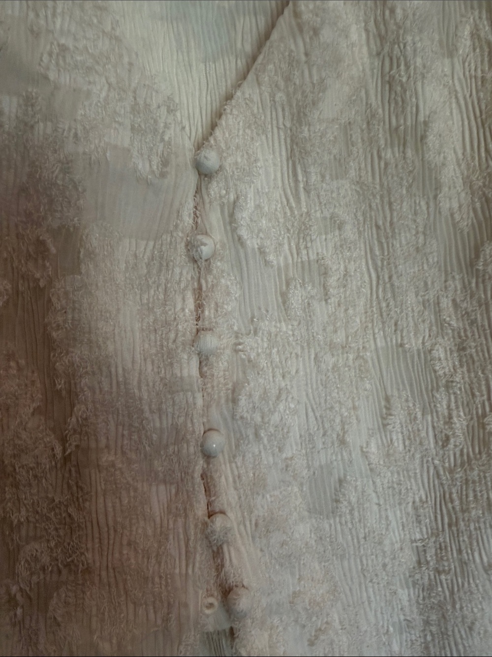 Commense Cream Textured Button-Front Blouse - Picture 3 of 4